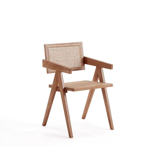 Manhattan Comfort - Hamlet Dining Arm Chair with American Ash Wood Legs in Nature - DCCA09-NA veiw 1