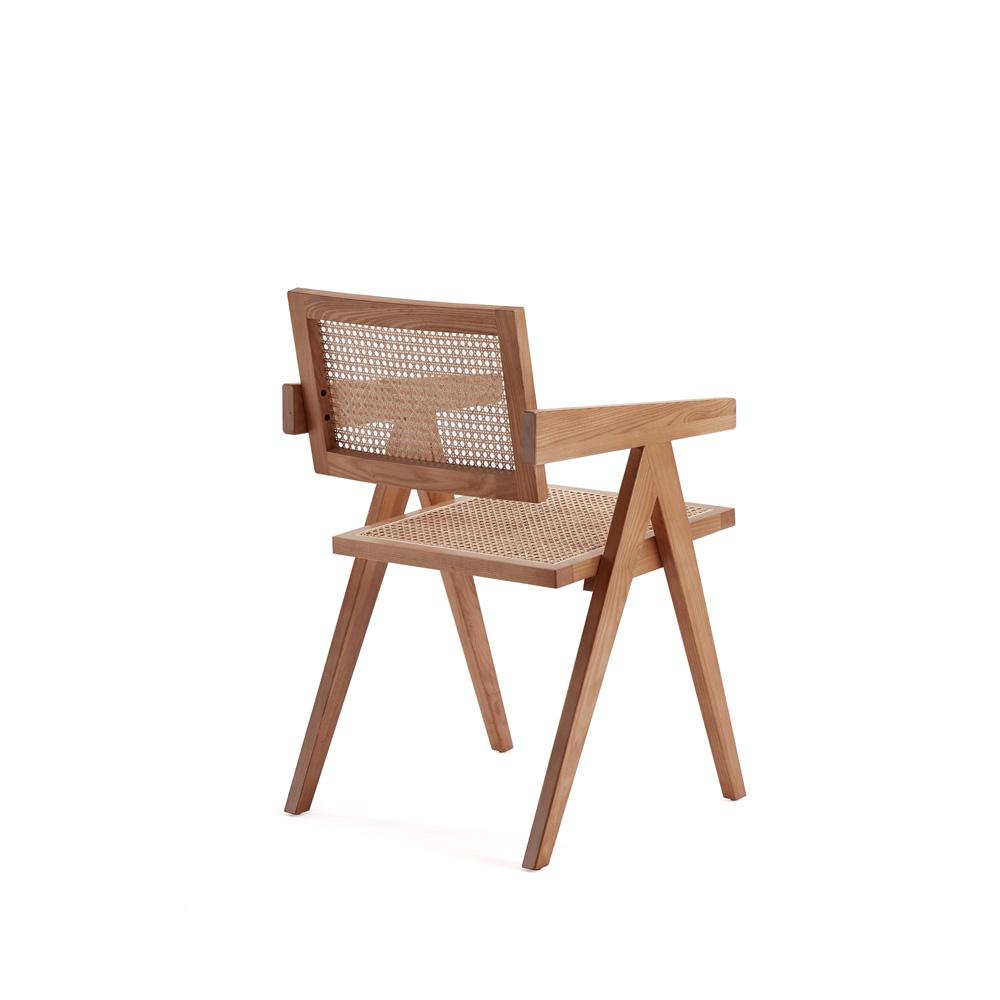 Manhattan Comfort - Hamlet Dining Arm Chair with American Ash Wood Legs in Nature - DCCA09-NA veiw 3