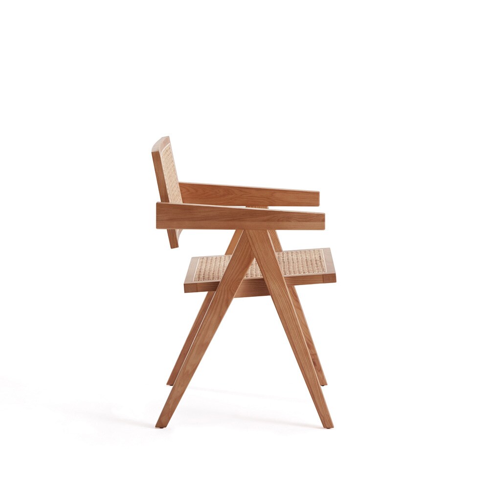 Manhattan Comfort - Hamlet Dining Arm Chair with American Ash Wood Legs in Nature - DCCA09-NA veiw 4