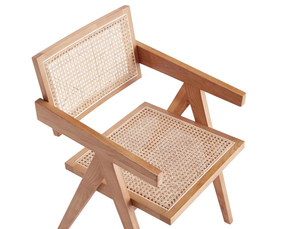 Manhattan Comfort - Hamlet Dining Arm Chair with American Ash Wood Legs in Nature - DCCA09-NA veiw 8