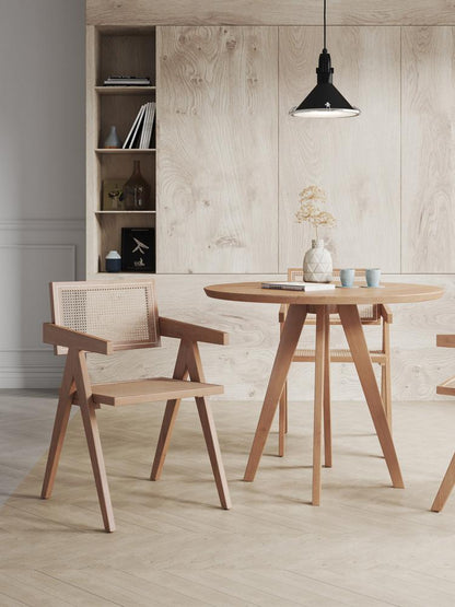 Manhattan Comfort - Hamlet Dining Arm Chair with American Ash Wood Legs in Nature - DCCA09-NA veiw 9