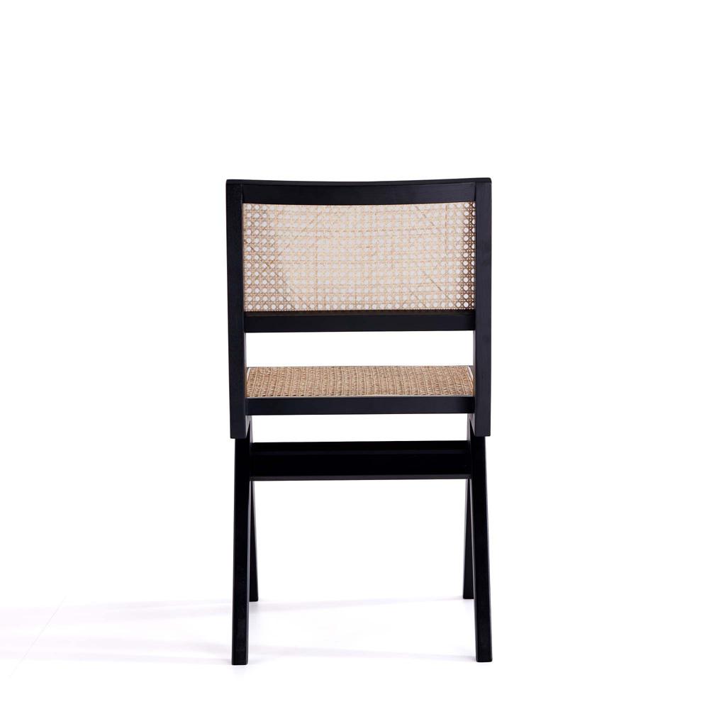 Manhattan Comfort - 9-Piece Hamlet and Rockaway Dining Set in Black and Natural CaneBlack - 8-DT02DCCA03-BK veiw 6