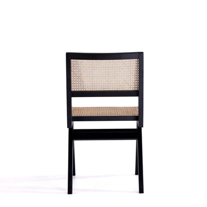 Manhattan Comfort - 9-Piece Hamlet and Rockaway Dining Set in Black and Natural CaneBlack - 8-DT02DCCA03-BK veiw 6