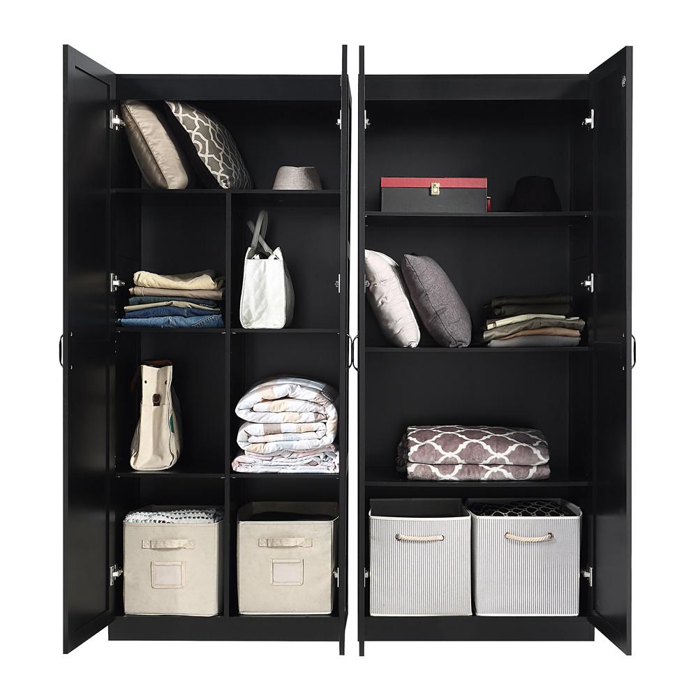 Manhattan Comfort - 2-Piece Hopkins Storage Closet with 11 Fixed & Adjustable Shelves in Black - 2-23GLF-BK veiw 4