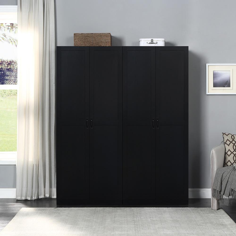 Manhattan Comfort - 2-Piece Hopkins Storage Closet with 11 Fixed & Adjustable Shelves in Black - 2-23GLF-BK veiw 6