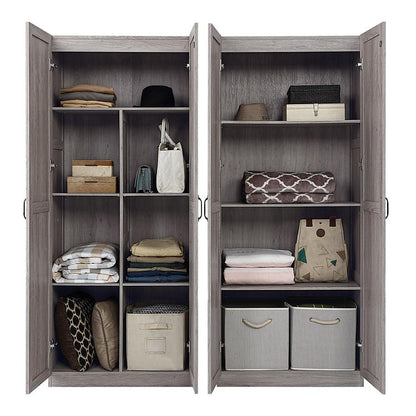 Manhattan Comfort - 2-Piece Hopkins Storage Closet with 11 Fixed & Adjustable Shelves in Grey - 2-23GLF-GY veiw 4