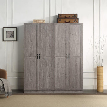 Manhattan Comfort - 2-Piece Hopkins Storage Closet with 11 Fixed & Adjustable Shelves in Grey - 2-23GLF-GY veiw 6