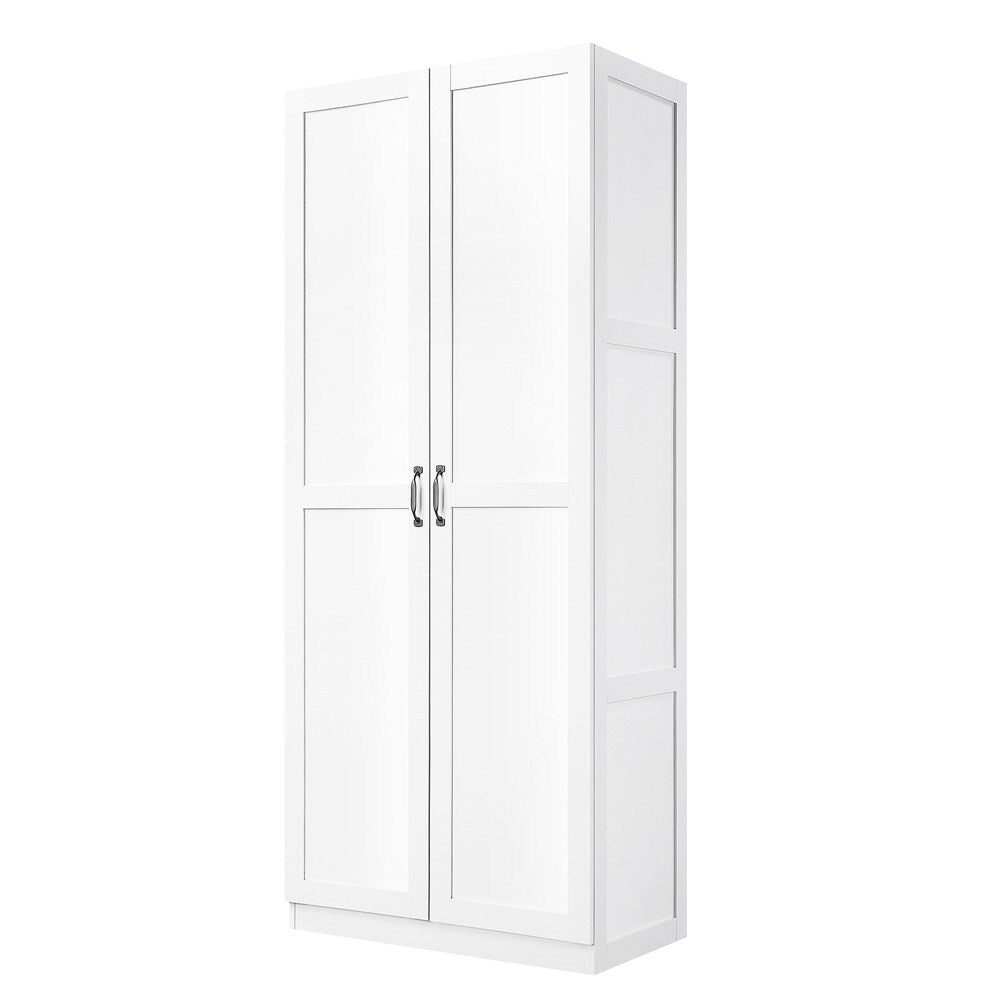 Manhattan Comfort - 2-Piece Hopkins Storage Closet with 11 Fixed & Adjustable Shelves in White - 2-23GLF-WH veiw 2