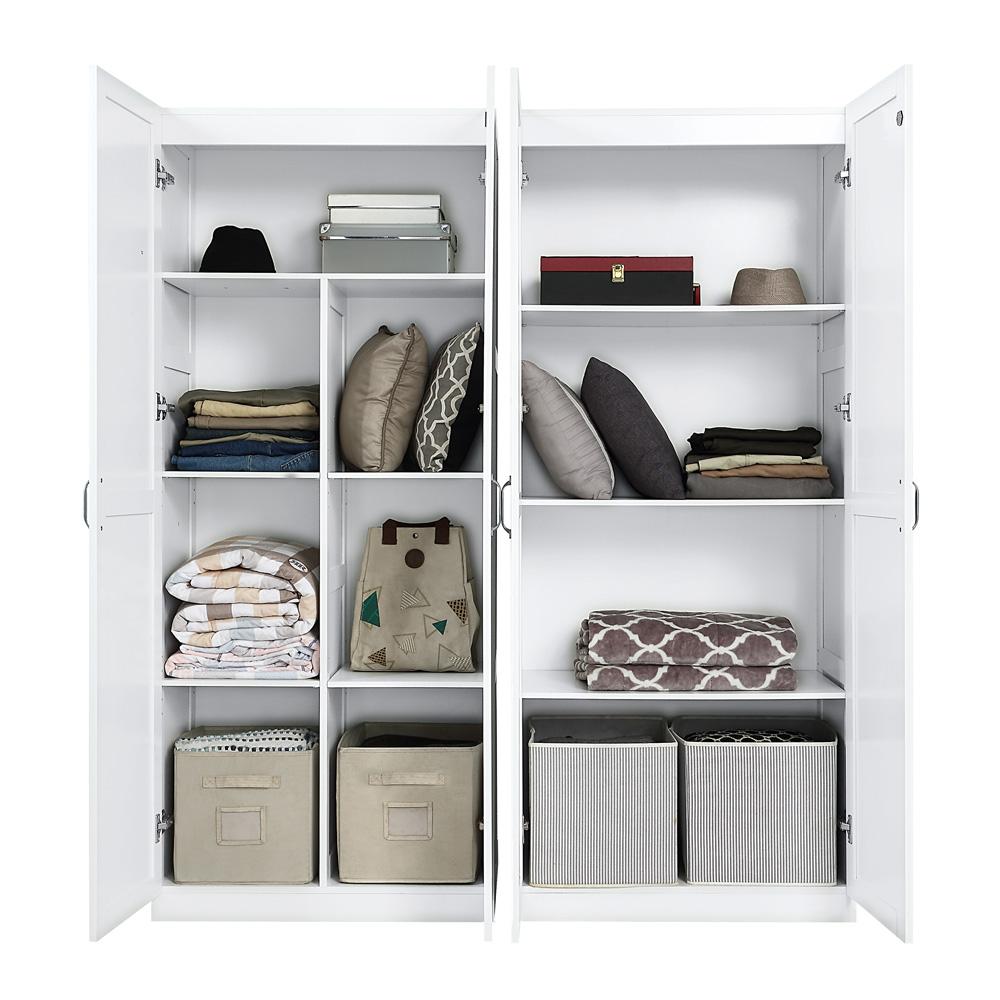 Manhattan Comfort - 2-Piece Hopkins Storage Closet with 11 Fixed & Adjustable Shelves in White - 2-23GLF-WH veiw 5