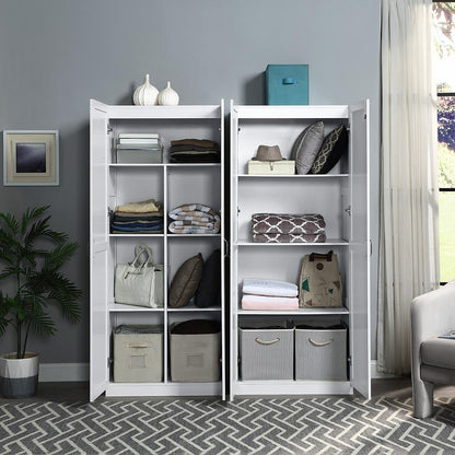 Manhattan Comfort - 2-Piece Hopkins Storage Closet with 11 Fixed & Adjustable Shelves in White - 2-23GLF-WH veiw 6