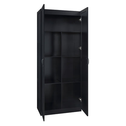Manhattan Comfort - Hopkins Storage Closet with 14 Adjustable Shelves in Black - Set of 2 - 2-2GLF-BK veiw 3