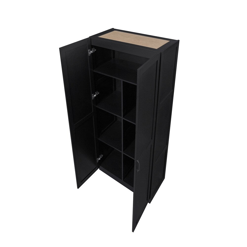 Manhattan Comfort - Hopkins Storage Closet with 14 Adjustable Shelves in Black - Set of 2 - 2-2GLF-BK veiw 4