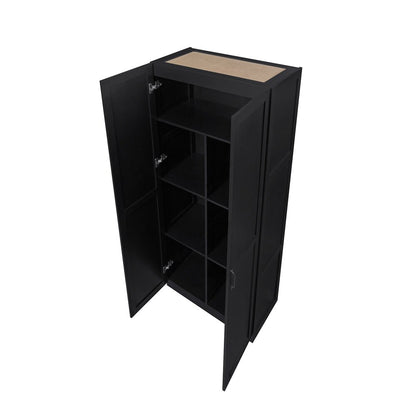 Manhattan Comfort - Hopkins Storage Closet with 14 Adjustable Shelves in Black - Set of 2 - 2-2GLF-BK veiw 4