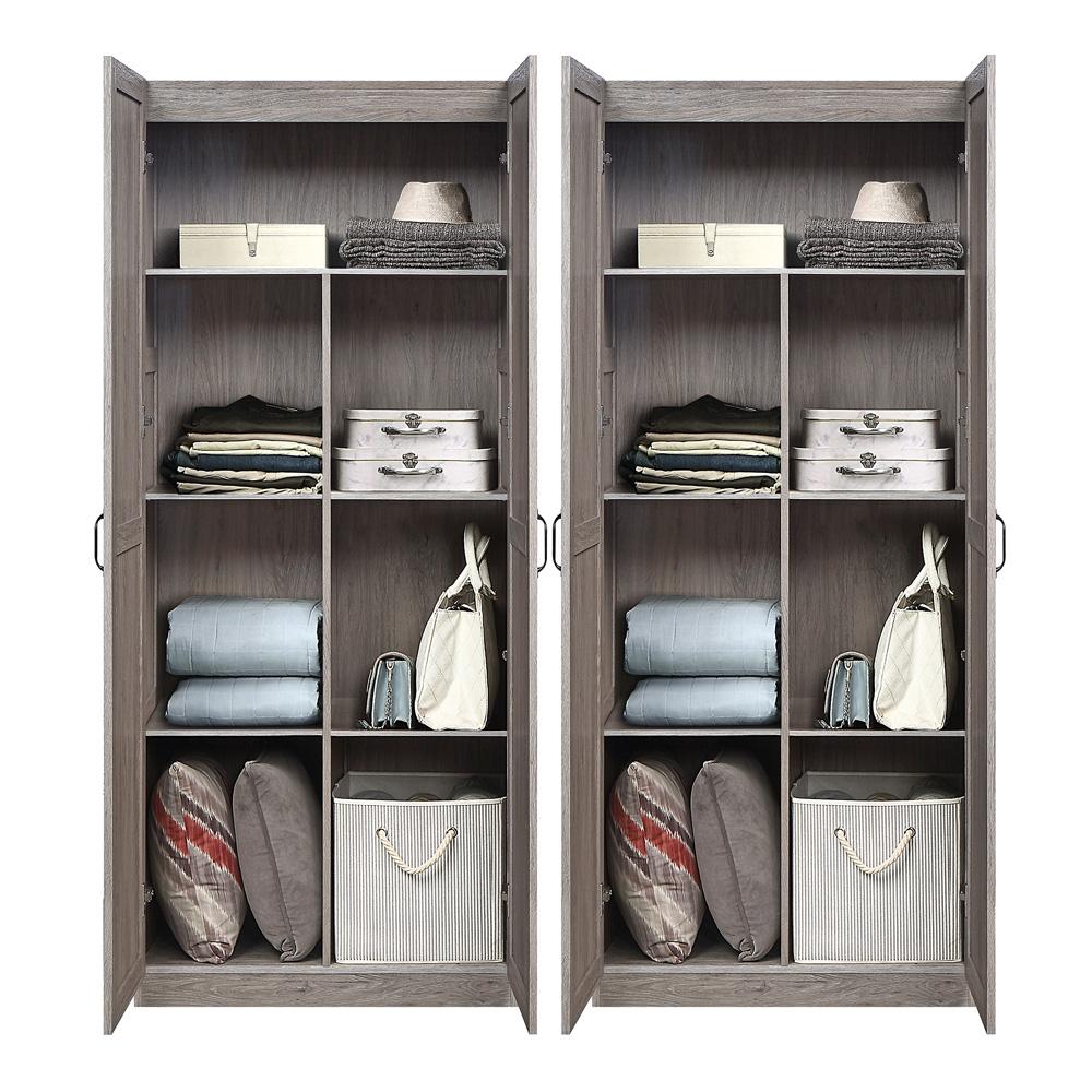 Manhattan Comfort - Hopkins Storage Closet with 14 Adjustable Shelves in Grey - Set of 2 - 2-2GLF-GY veiw 8