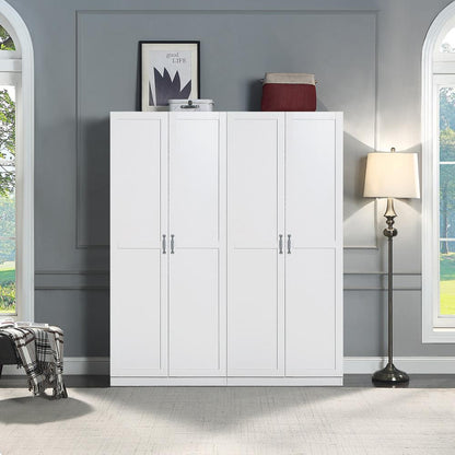 Manhattan Comfort - Hopkins Storage Closet with 14 Adjustable Shelves in White - Set of 2 - 2-2GLF-WH veiw 11