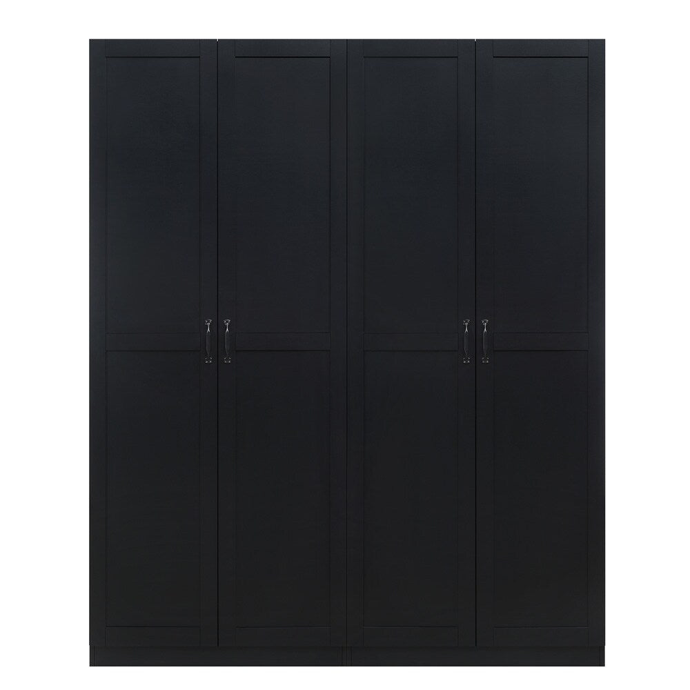 Manhattan Comfort - Hopkins Storage Closet with 8 Fixed & Adjustable Shelves in Black - Set of 2 - 2-3GLF-BK veiw 1