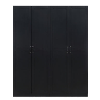 Manhattan Comfort - Hopkins Storage Closet with 8 Fixed & Adjustable Shelves in Black - Set of 2 - 2-3GLF-BK veiw 1