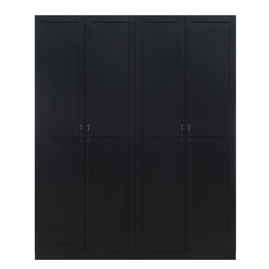 Manhattan Comfort - Hopkins Storage Closet with 8 Fixed & Adjustable Shelves in Black - Set of 2 - 2-3GLF-BK veiw 1