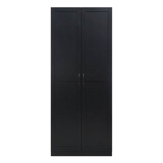 Manhattan Comfort - Hopkins Storage Closet with 7 Adjustable Shelves in Black - 2GLF-BK veiw 1