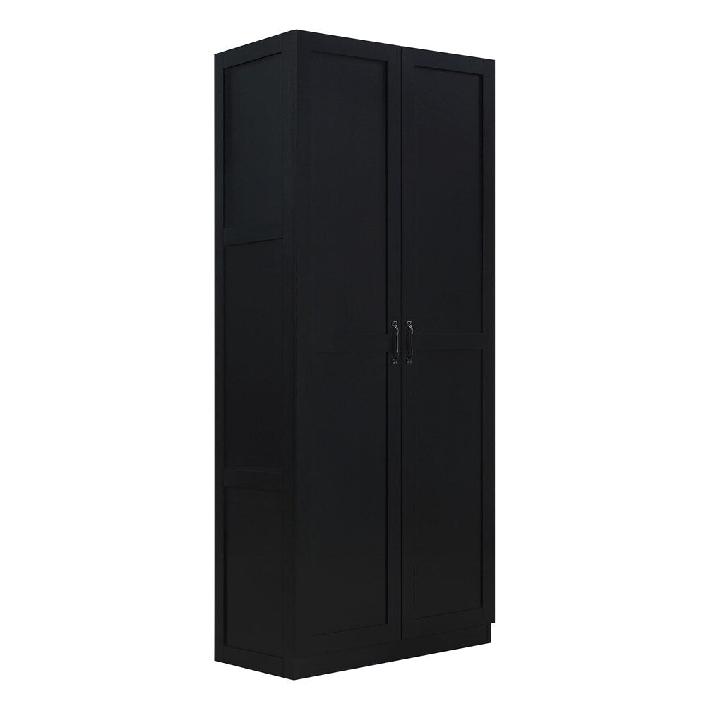Manhattan Comfort - Hopkins Storage Closet with 7 Adjustable Shelves in Black - 2GLF-BK veiw 3