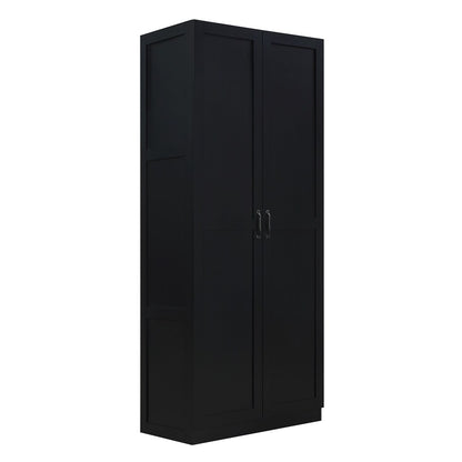 Manhattan Comfort - Hopkins Storage Closet with 7 Adjustable Shelves in Black - 2GLF-BK veiw 3