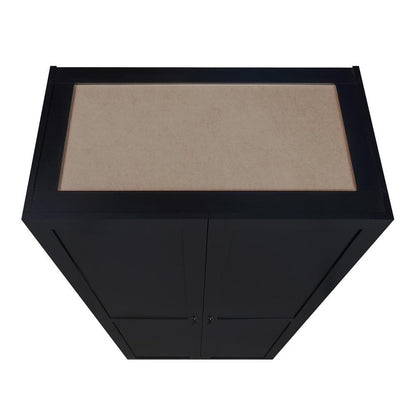 Manhattan Comfort - Hopkins Storage Closet with 7 Adjustable Shelves in Black - 2GLF-BK veiw 7