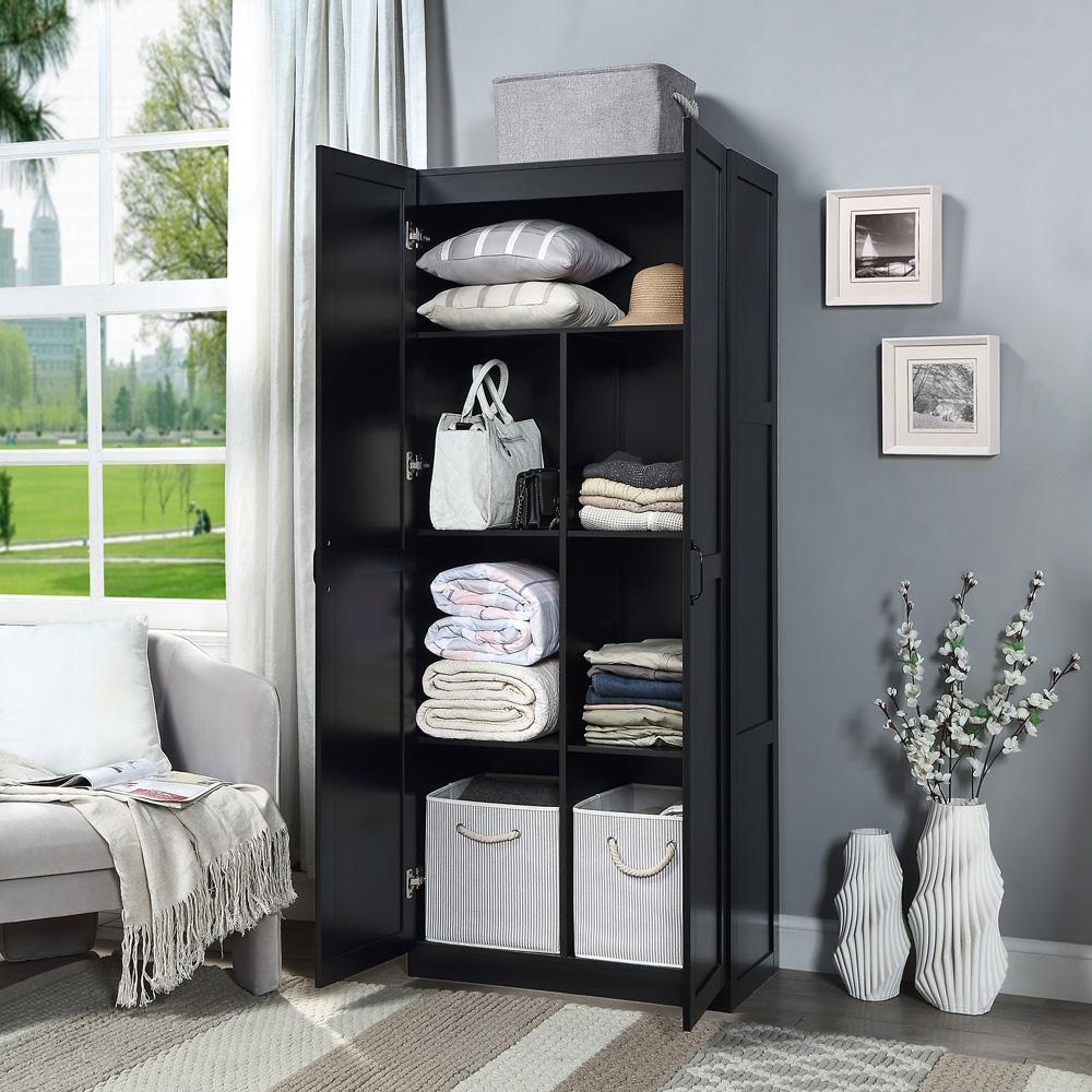 Manhattan Comfort - Hopkins Storage Closet with 7 Adjustable Shelves in Black - 2GLF-BK veiw 9