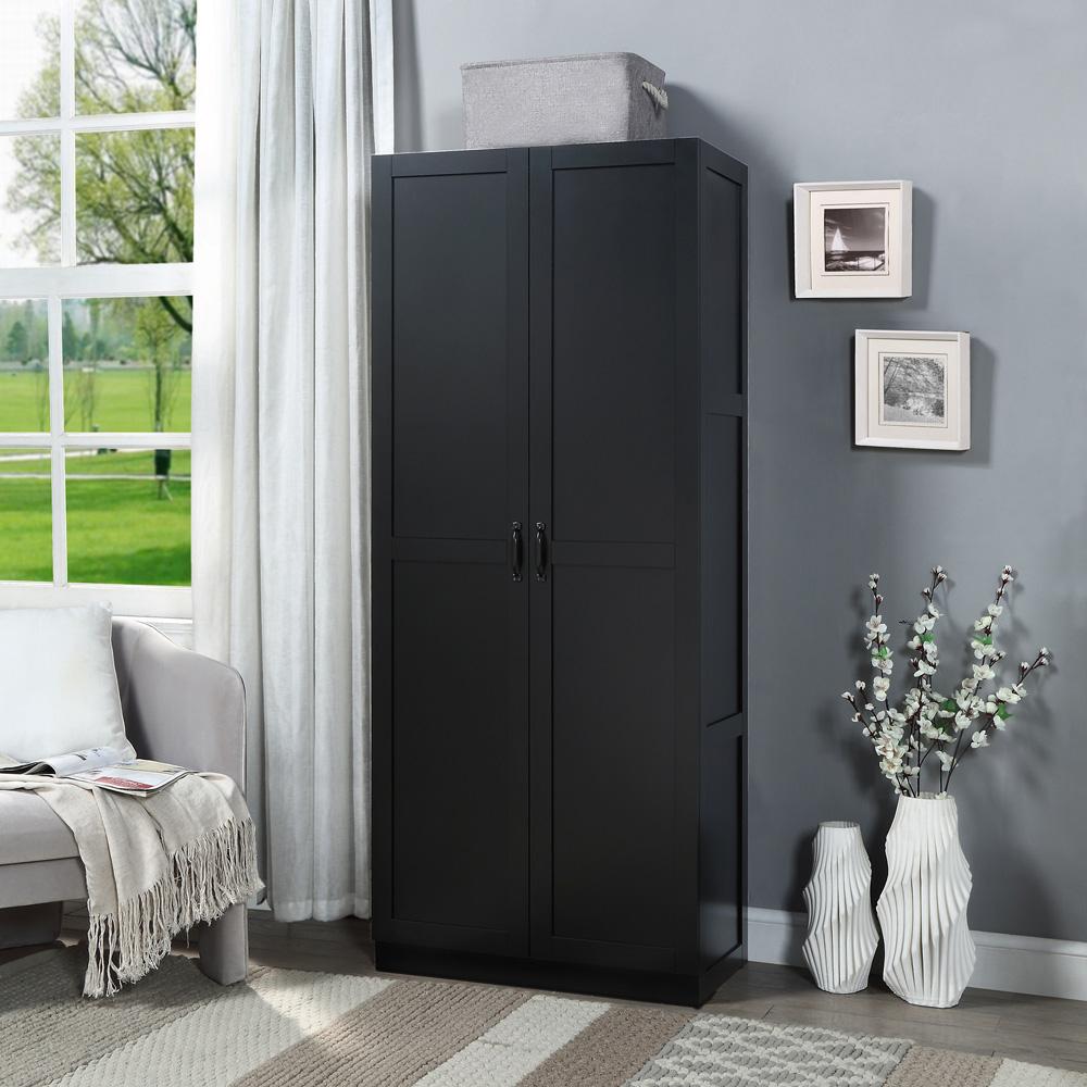 Manhattan Comfort - Hopkins Storage Closet with 7 Adjustable Shelves in Black - 2GLF-BK veiw 10