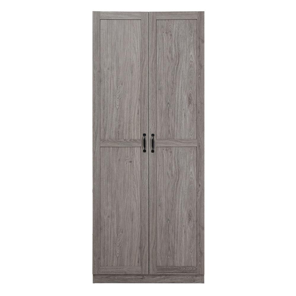 Manhattan Comfort - Hopkins Storage Closet with 7 Adjustable Shelves in Grey - 2GLF-GY veiw 1