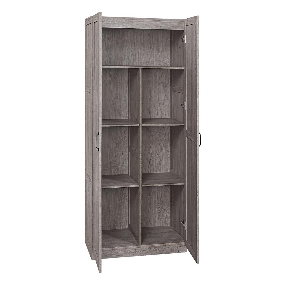 Manhattan Comfort - Hopkins Storage Closet with 7 Adjustable Shelves in Grey - 2GLF-GY veiw 4