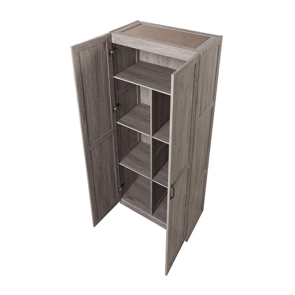 Manhattan Comfort - Hopkins Storage Closet with 7 Adjustable Shelves in Grey - 2GLF-GY veiw 5
