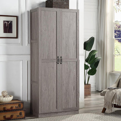 Manhattan Comfort - Hopkins Storage Closet with 7 Adjustable Shelves in Grey - 2GLF-GY veiw 10