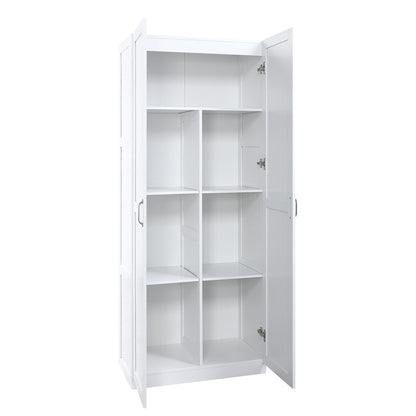 Manhattan Comfort - Hopkins Storage Closet with 7 Adjustable Shelves in White - 2GLF-WH veiw 4