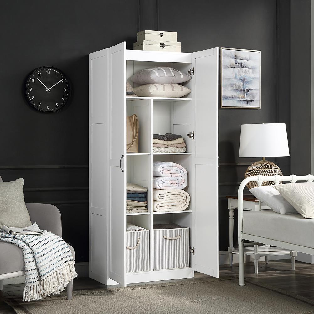 Manhattan Comfort - Hopkins Storage Closet with 7 Adjustable Shelves in White - 2GLF-WH veiw 9