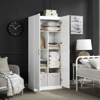 Manhattan Comfort - Hopkins Storage Closet with 7 Adjustable Shelves in White - 2GLF-WH veiw 9