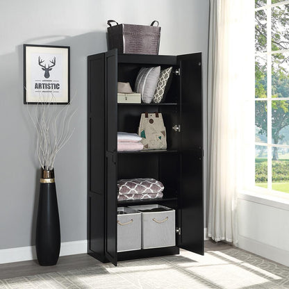 Manhattan Comfort - Hopkins Storage Closet with 4 Fixed & Adjustable Shelves in Black - 3GLF-BK veiw 6