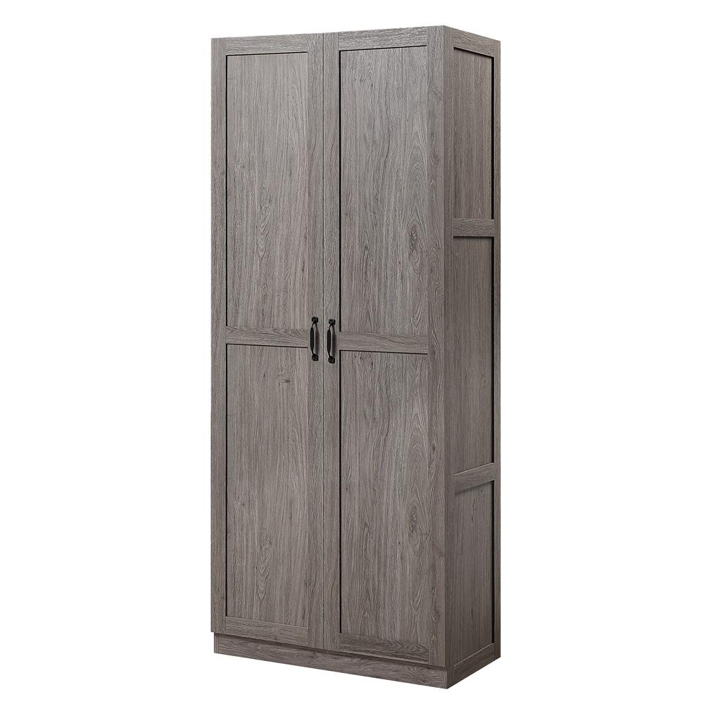 Manhattan Comfort - Hopkins Storage Closet with 4 Fixed & Adjustable Shelves in Grey - 3GLF-GY veiw 1