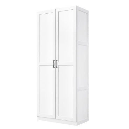 Manhattan Comfort - Hopkins Storage Closet with 4 Fixed & Adjustable Shelves in White - 3GLF-WH veiw 1