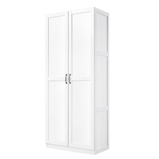 Manhattan Comfort - Hopkins Storage Closet with 4 Fixed & Adjustable Shelves in White - 3GLF-WH veiw 1