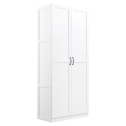 Manhattan Comfort - Hopkins Storage Closet with 4 Fixed & Adjustable Shelves in White - 3GLF-WH veiw 2