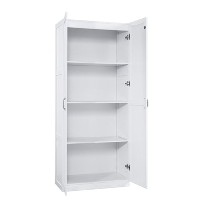 Manhattan Comfort - Hopkins Storage Closet with 4 Fixed & Adjustable Shelves in White - 3GLF-WH veiw 3