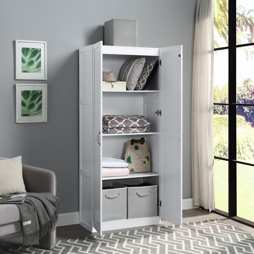 Manhattan Comfort - Hopkins Storage Closet with 4 Fixed & Adjustable Shelves in White - 3GLF-WH veiw 6
