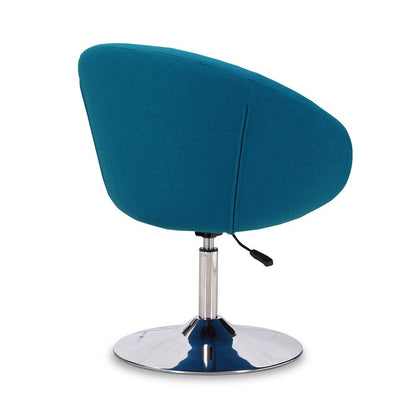 Manhattan Comfort - Hopper Wool Blend Accent Chair with Metal Legs in Blue and Polished Chrome - Set of 2 - 2-AC036-BL veiw 5