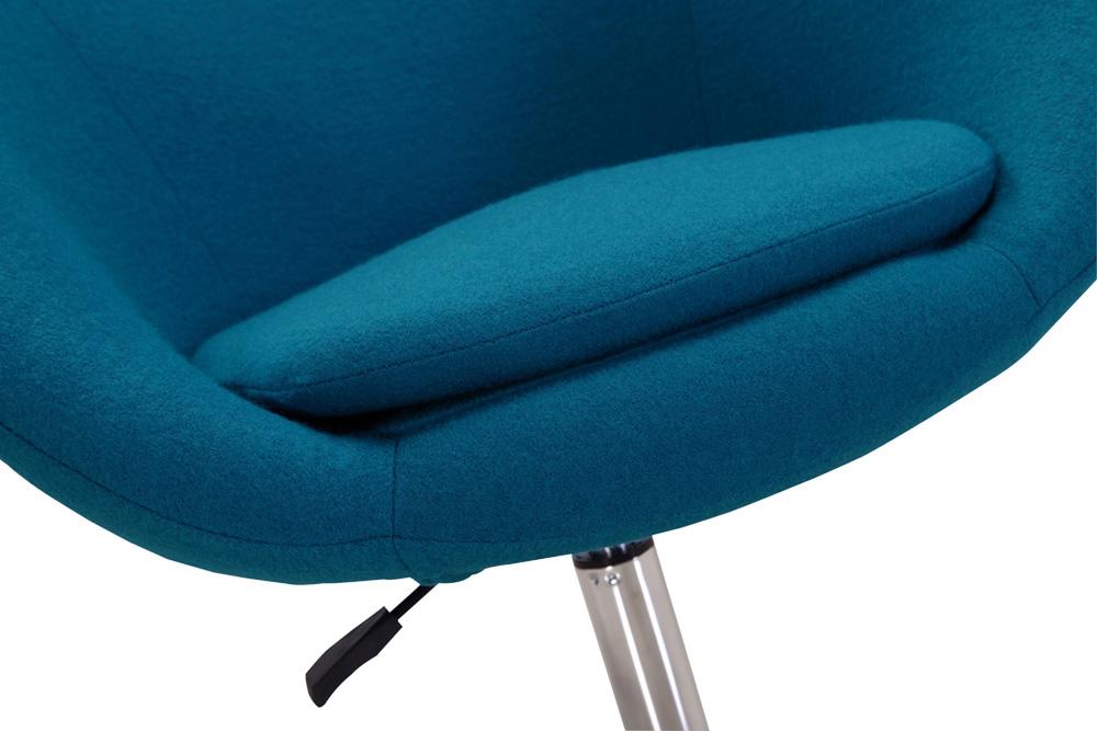 Manhattan Comfort - Hopper Wool Blend Accent Chair with Metal Legs in Blue and Polished Chrome - Set of 2 - 2-AC036-BL veiw 6