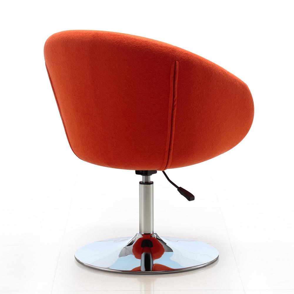 Manhattan Comfort - Hopper Wool Blend Accent Chair with Metal Legs in Orange and Polished Chrome - Set of 2 - 2-AC036-OR veiw 3