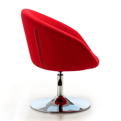 Manhattan Comfort - Hopper Wool Blend Accent Chair with Metal Legs in Red and Polished Chrome - Set of 2 - 2-AC036-RD veiw 4