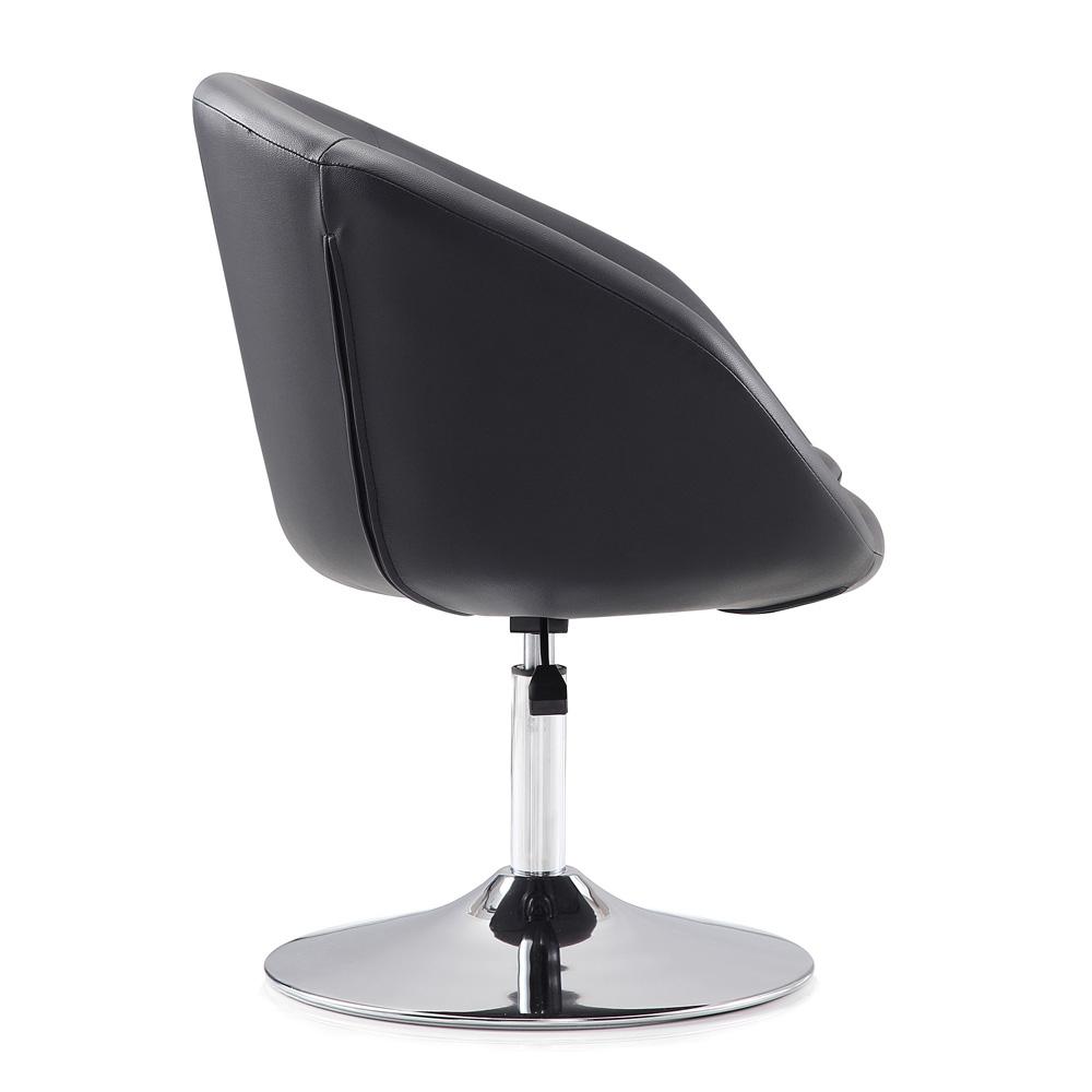 Manhattan Comfort - Hopper Faux Leather Accent Chair with Metal Legs in Black and Polished Chrome - AC036-BK veiw 4