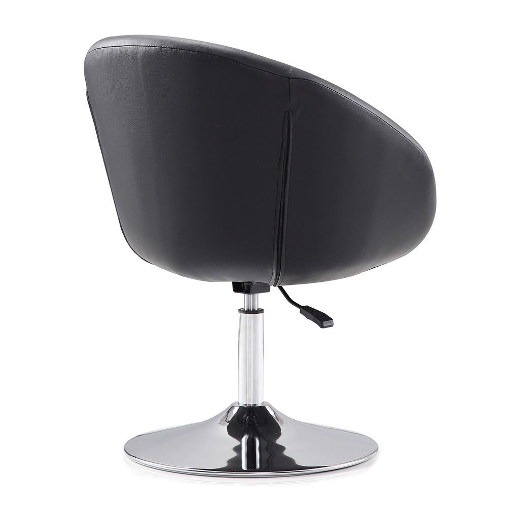 Manhattan Comfort - Hopper Faux Leather Accent Chair with Metal Legs in Black and Polished Chrome - AC036-BK veiw 5
