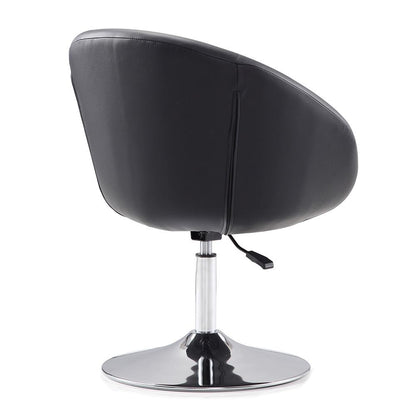Manhattan Comfort - Hopper Faux Leather Accent Chair with Metal Legs in Black and Polished Chrome - AC036-BK veiw 5