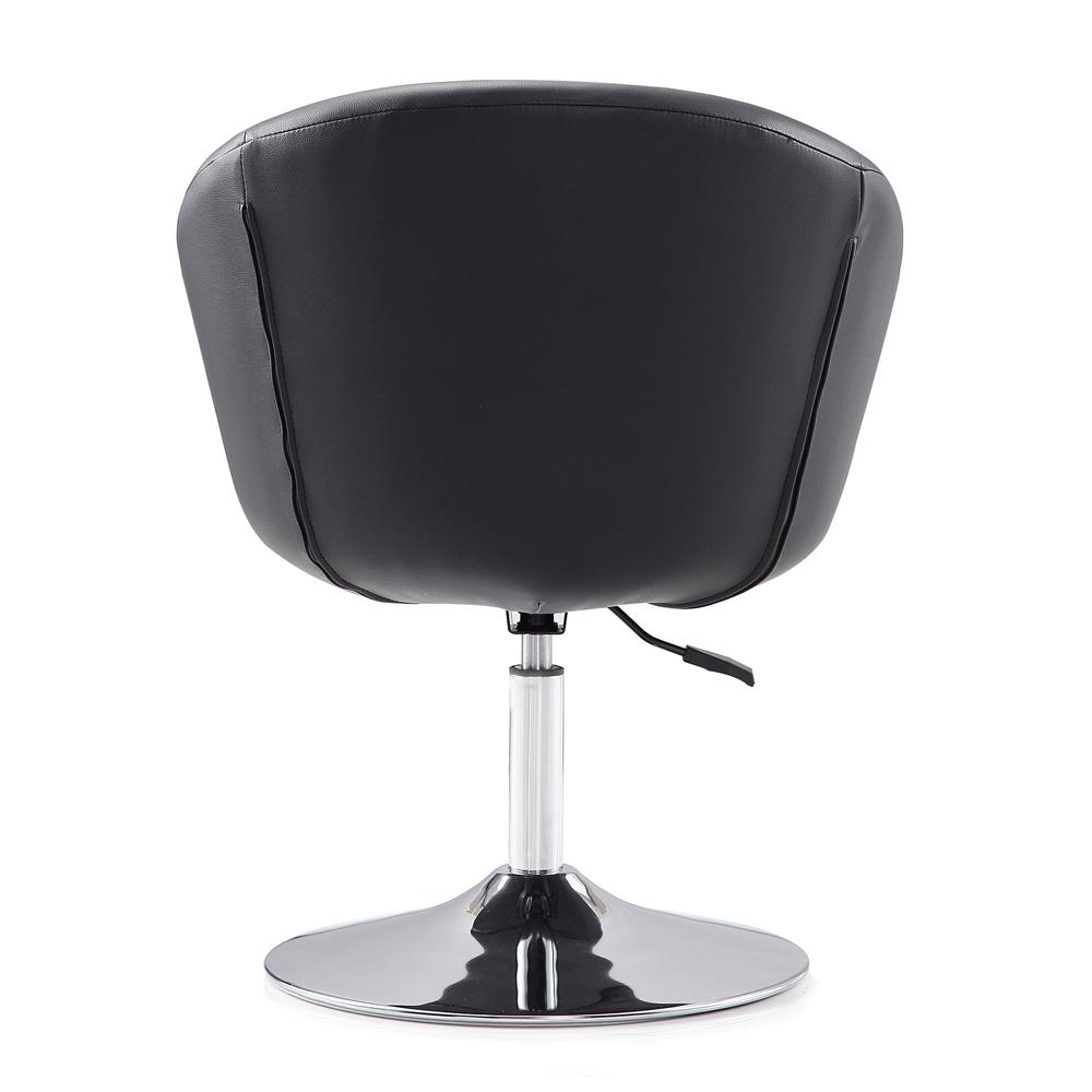 Manhattan Comfort - Hopper Faux Leather Accent Chair with Metal Legs in Black and Polished Chrome - AC036-BK veiw 6